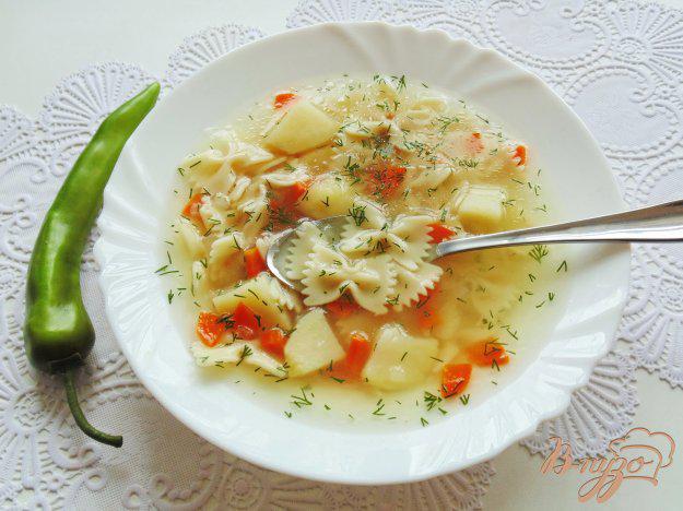 фото рецепта: Куриный суп с пастой фарфалле