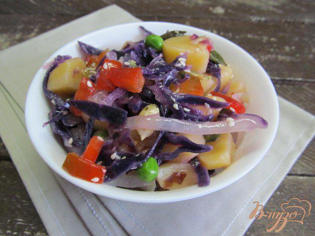 фото рецепта: Постный салат с красной капустой