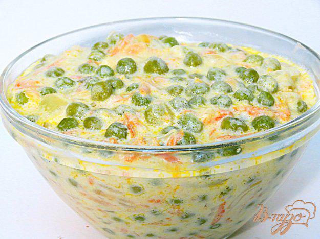 фото рецепта: Зелёный горошек в сметанно - молочном соусе