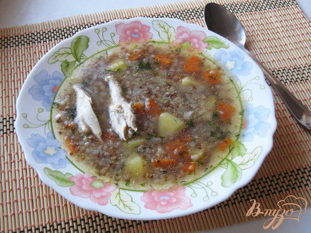 фото рецепта: Гречневый суп на курином бульоне