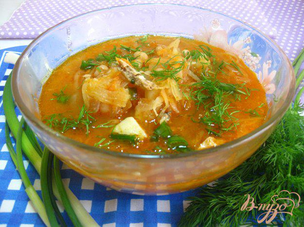 фото рецепта: Овощной суп с консервой и фасолью