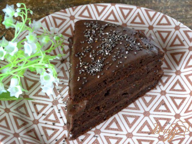 фото рецепта: Диетический тортик шоколадно-шоколадный