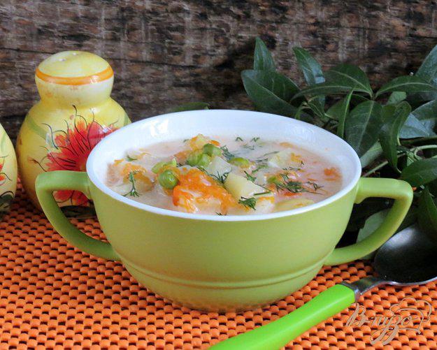 фото рецепта: Суп овощной с тыквой и горошком