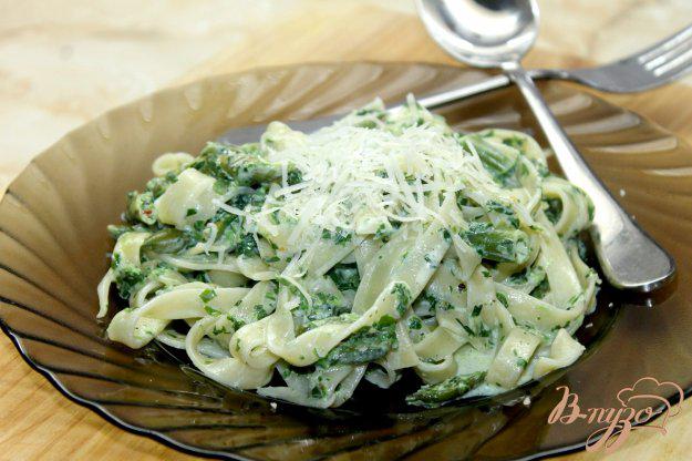 фото рецепта: Тальятелле со спаржевой фасолью и шпинатом