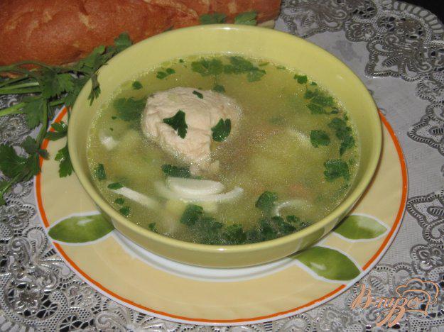 фото рецепта: Куриный суп с яйцом и фасолью