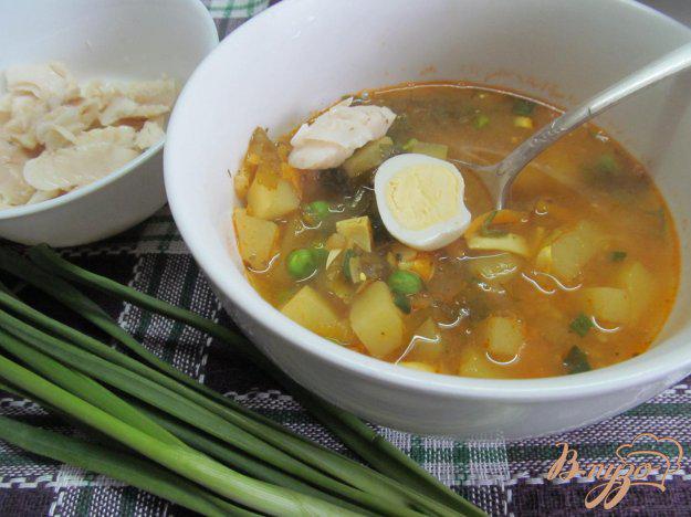 фото рецепта: Суп на рыбном бульоне с овощами и булгуром