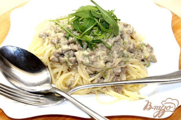 фото рецепта: Спагетти с телятиной в сливках