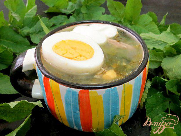 фото рецепта: Щавелевый суп со шпинатом и картофельным пюре