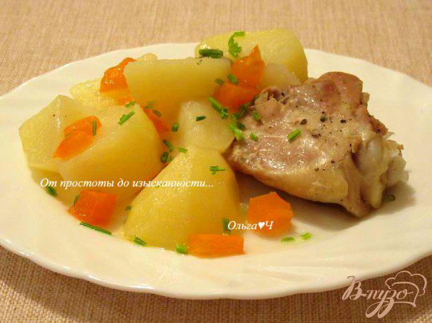 фото рецепта: Домашняя курица с картофелем и сладким перцем