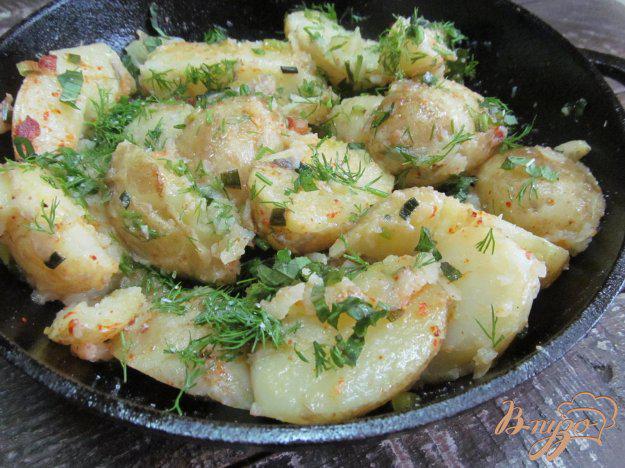 фото рецепта: Молодой картофель с беконом и мятой