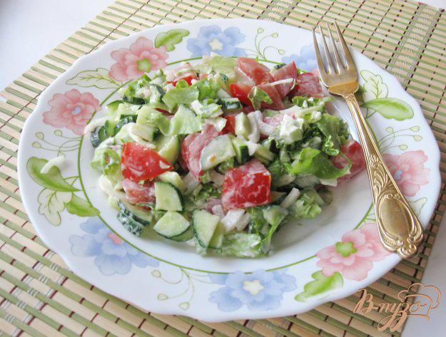 фото рецепта: Салат с помидором и репчатым луком