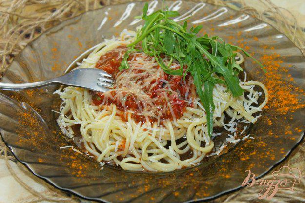 фото рецепта: Спагетти с помидорами и томатным соусом