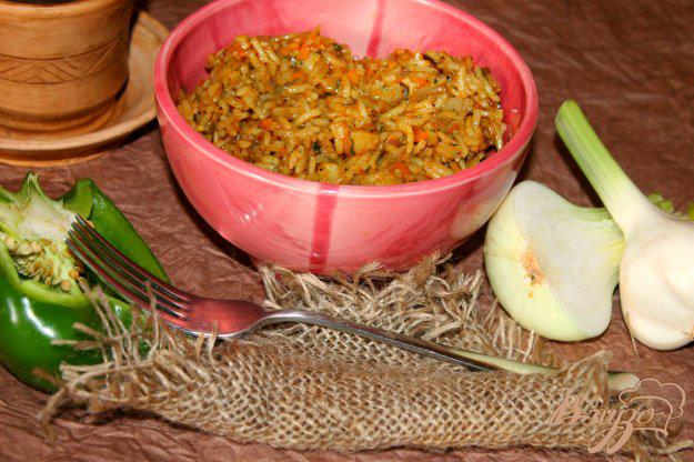 фото рецепта: Рис с белой рыбой и овощами