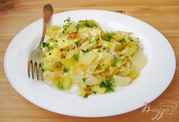 фото рецепта: Жареный картофель с кабачками
