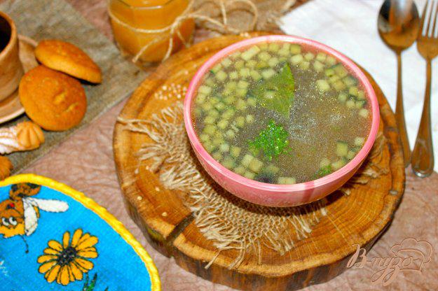 фото рецепта: Гречневый суп с баклажаном и кабачком