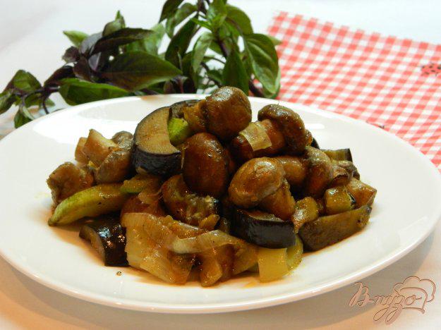 фото рецепта: Рагу из баклажанов, кабачков и грибов