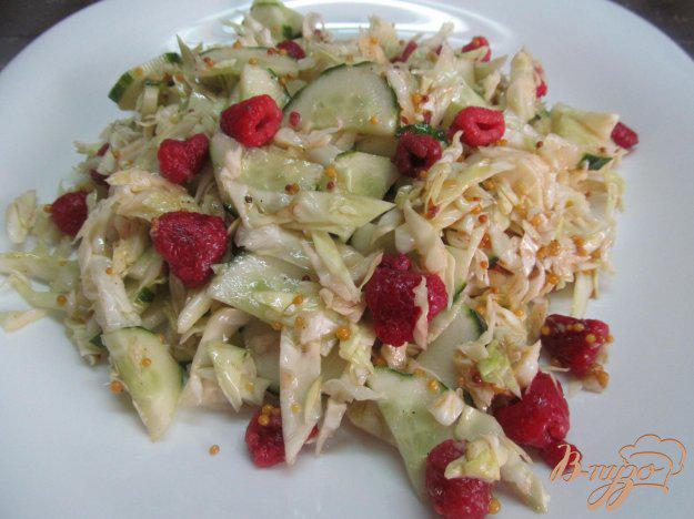 фото рецепта: Капустный салат с огурцом и малиной