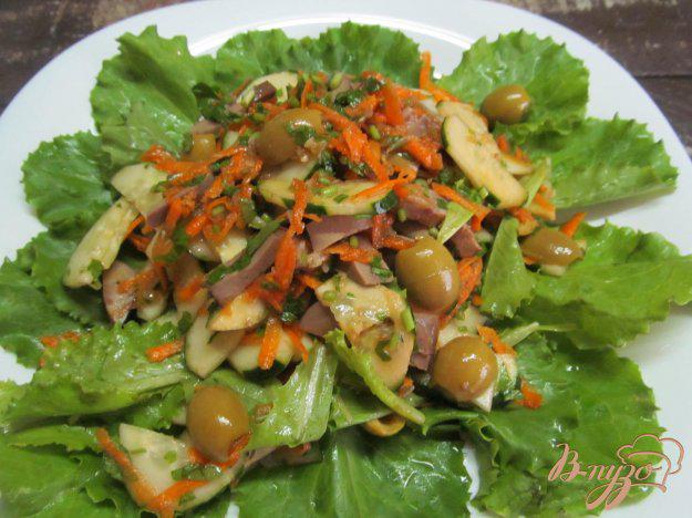 фото рецепта: Салат из свиных почек с овощами