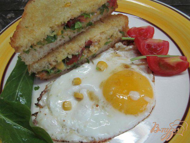 фото рецепта: Закрытый овощной бутерброд с сыром
