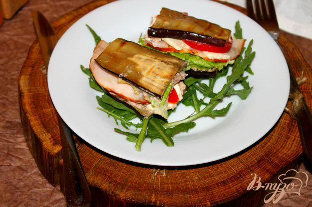 фото рецепта: Овощной сендвич из баклажанов с начинкой