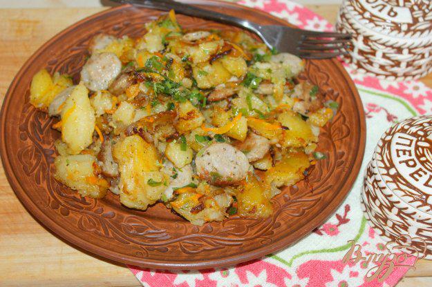 фото рецепта: Картофель по - деревенски со свиным колбасками