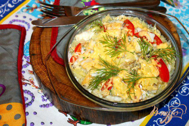 фото рецепта: Натотения «под шубкой» из картофеля, помидоров и сыра