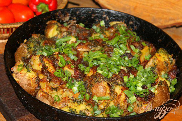 фото рецепта: Давленный картофель по - деревенски с салом и луком