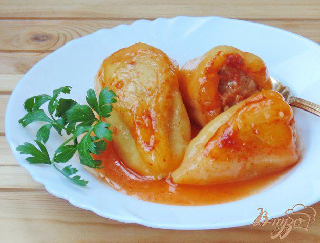 фото рецепта: Перец фаршированный мясом и кабачками