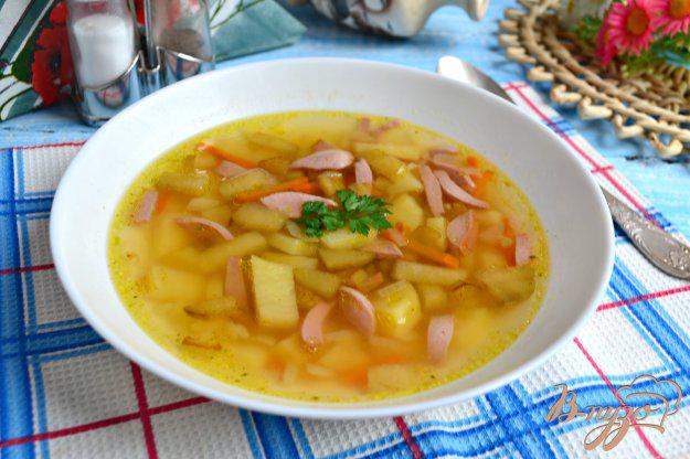 фото рецепта: Суп с баклажанами и колбасой