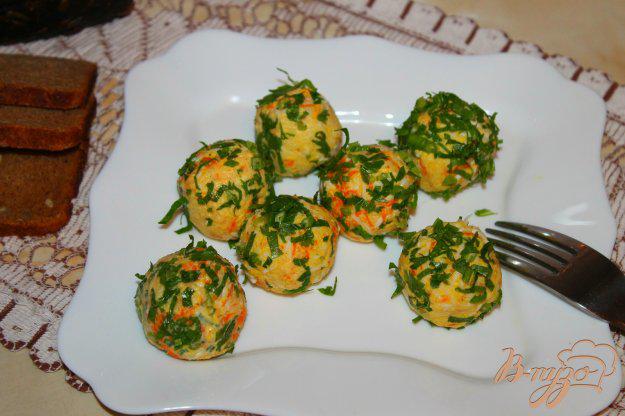 фото рецепта: Овощные шарики с яйцом в зелени