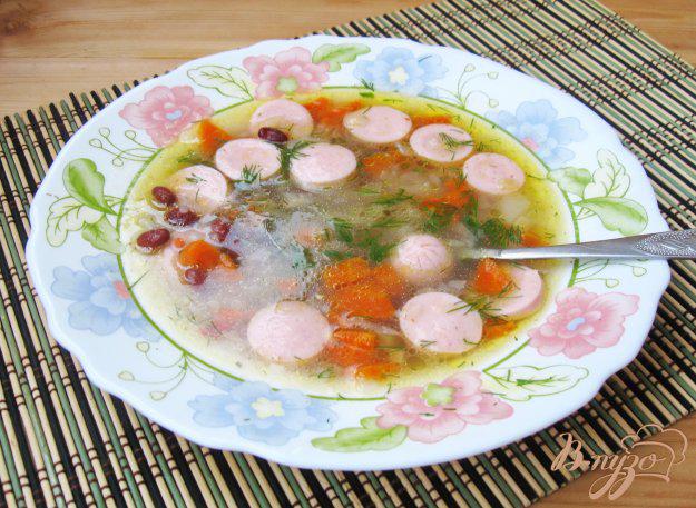 фото рецепта: Суп с красной фасолью и сосисками