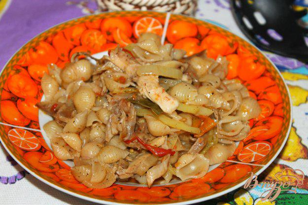 фото рецепта: Тушеные макаронные ракушки с мясом и овощами
