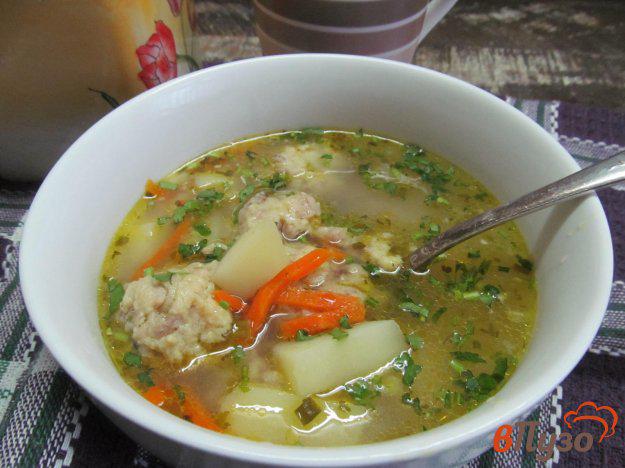 фото рецепта: Суп с клецками из картофеля с мясным фаршем