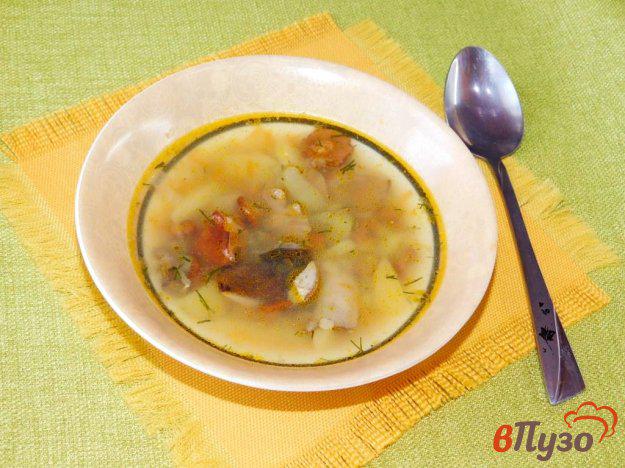 фото рецепта: Суп из лесных грибов с чечевицей