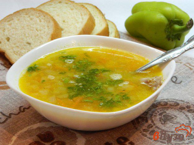 фото рецепта: Гороховый суп на бульоне с зеленью