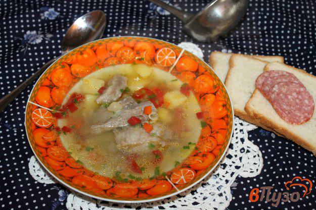 фото рецепта: Суп со свиными ребрами и макаронами