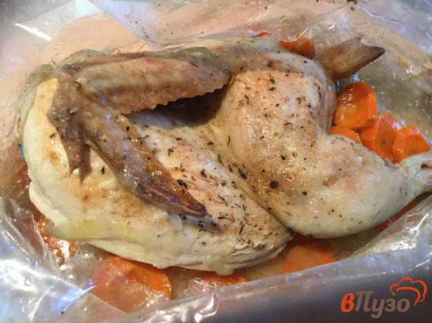 фото рецепта: Курица с морковью и луком в рукаве