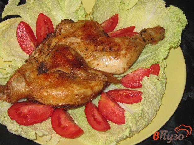 фото рецепта: Курица жареная, маринованная в кетчупе и горчице