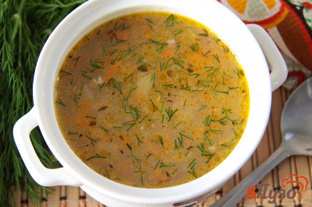 фото рецепта: Суп с гречкой на мясном бульоне в мультиварке