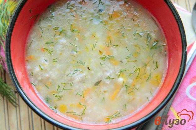 фото рецепта: Суп с фрикадельками и рисом в мультиварке