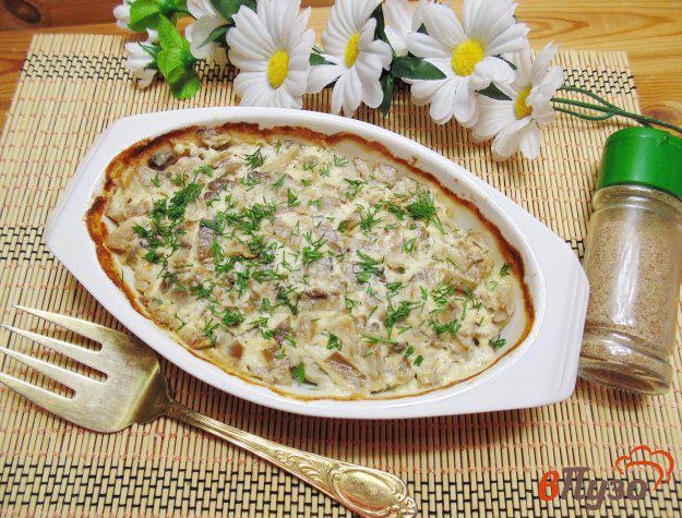 фото рецепта: Картофельная запеканка с грибами и плавленым сыром