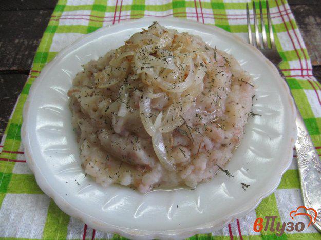 фото рецепта: Картофельно-перловое пюре с жареным луком