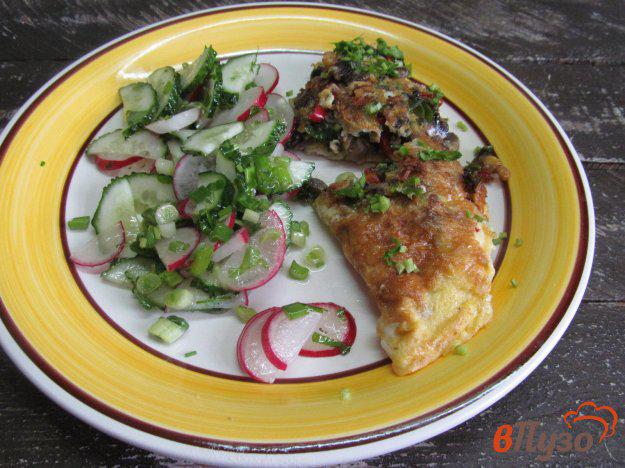 фото рецепта: Французский омлет с салат из редиски