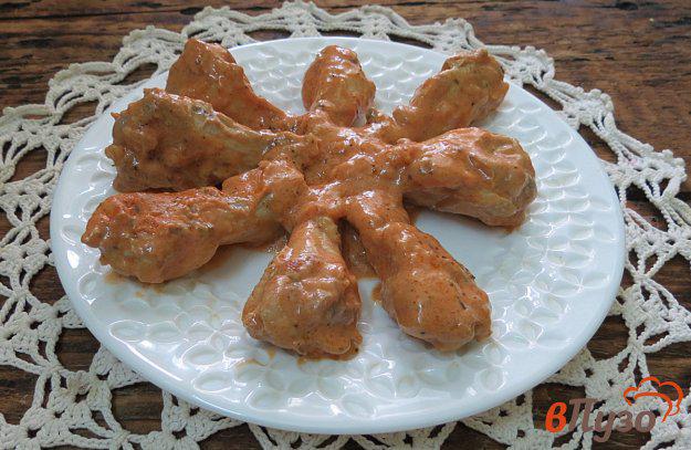 фото рецепта: Куриные крылышки в сметанно-томатном соусе