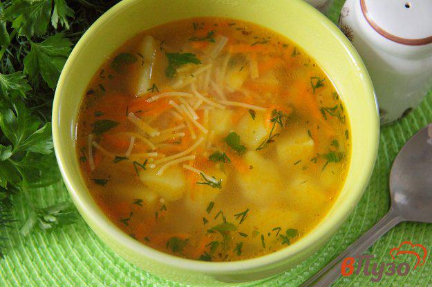 фото рецепта: Постный суп с вермишелью