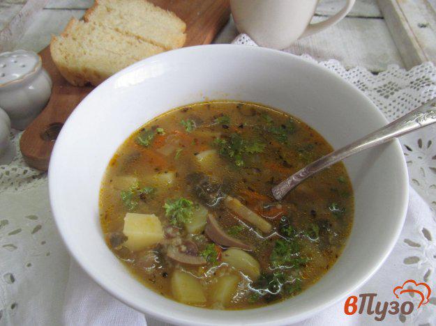 фото рецепта: Рисовый суп с почками и щавелем