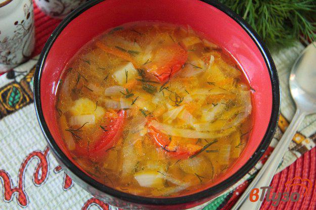фото рецепта: Овощной суп с манкой на курином бульоне
