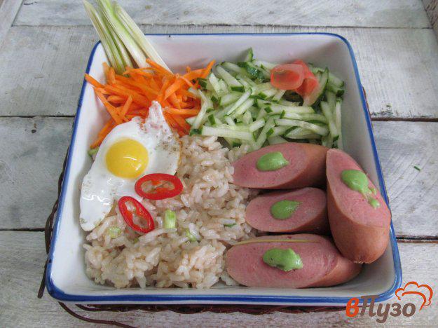 фото рецепта: Рис с сосисками и овощами