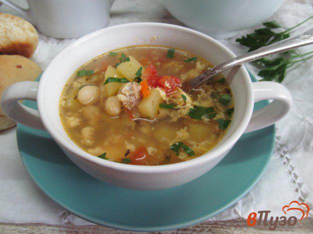 фото рецепта: Картофельный суп с яйцом и помидором