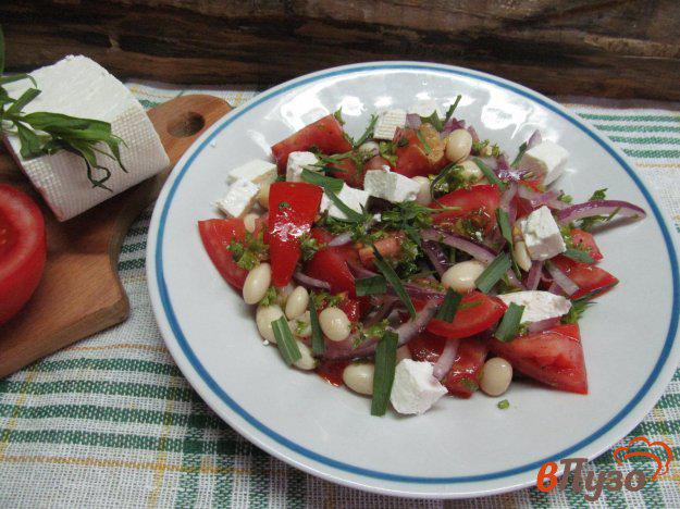 фото рецепта: Салат с фасолью овощами и сыром фета